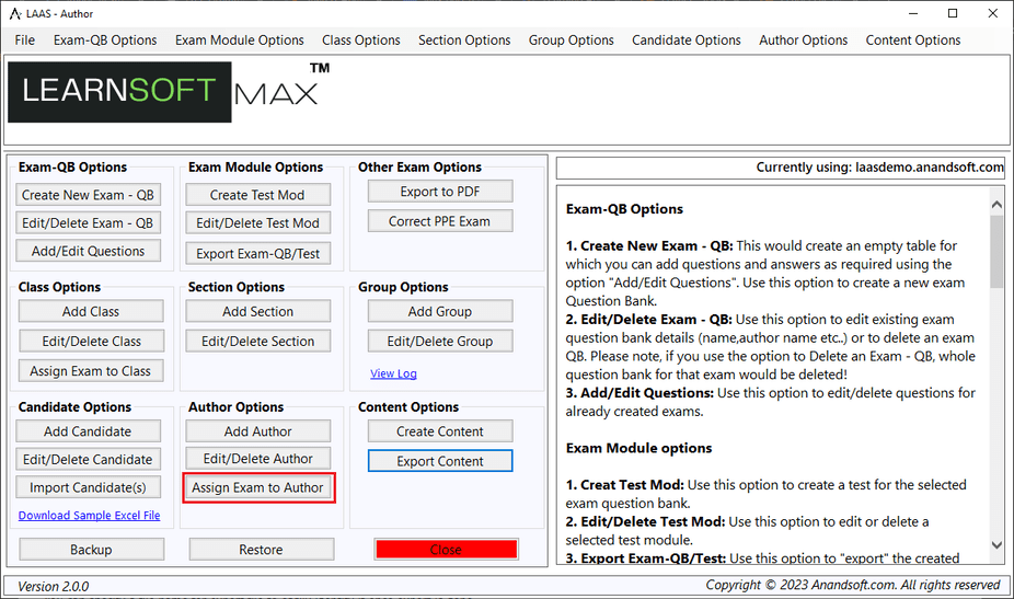 Exam engine help images