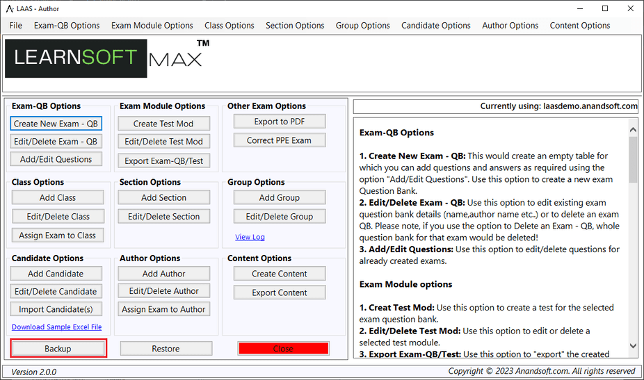 Exam engine help images