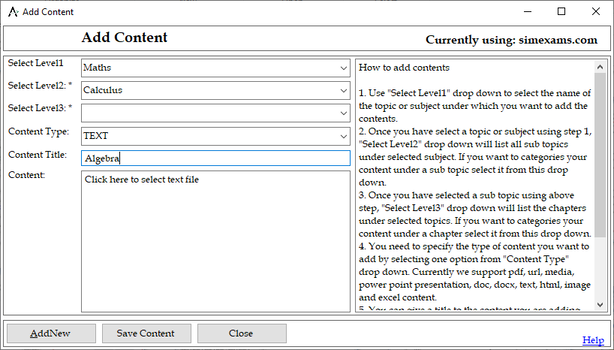 Exam engine help images