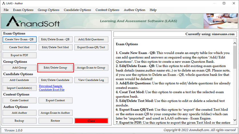 Exam engine help images