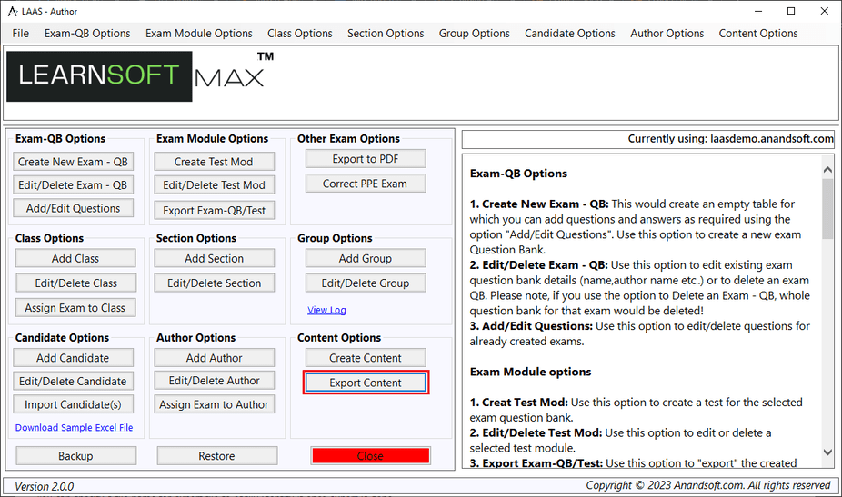 Exam engine help images