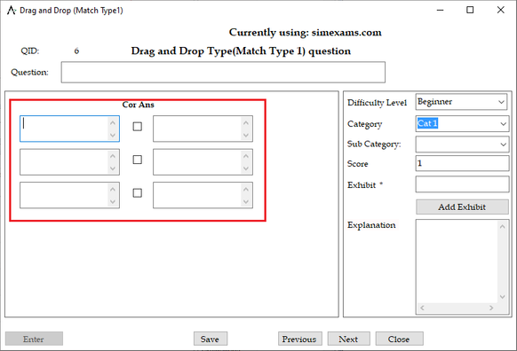 Question type screen