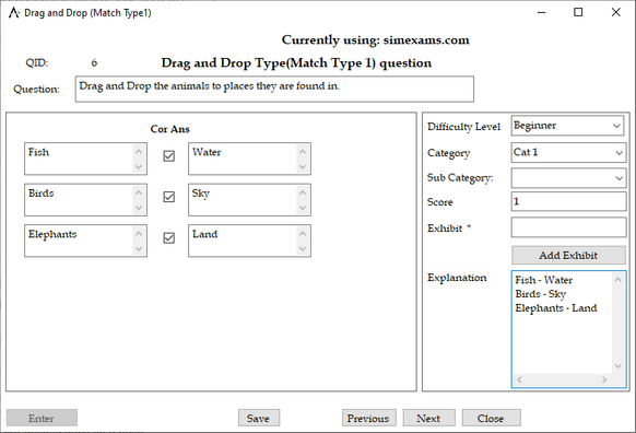 Question type screen