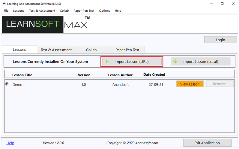 Browse/Add Test Modules(URL) screen 6