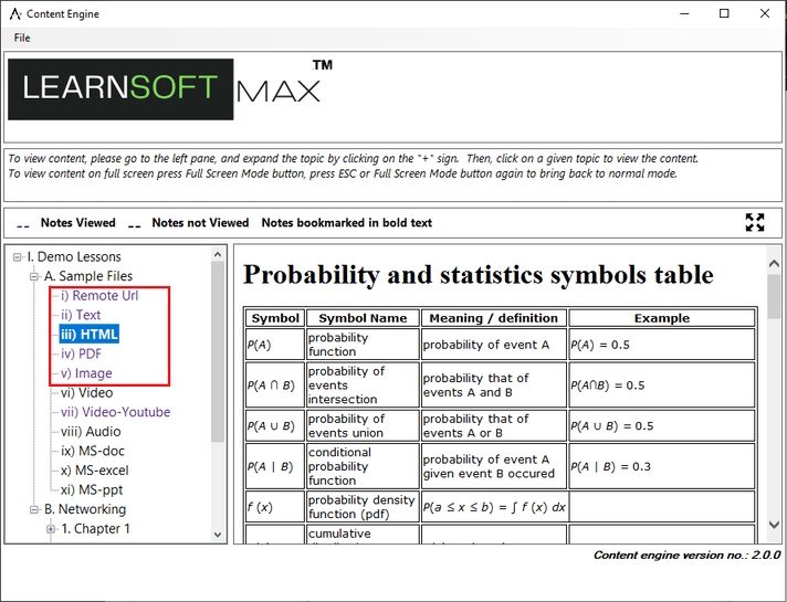 Exam engine help images