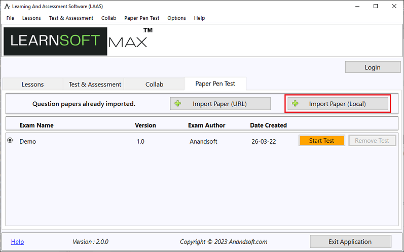 Add test module screen 1