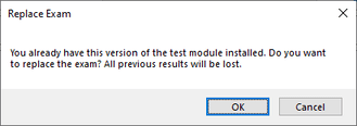 Update Test Module screen 3