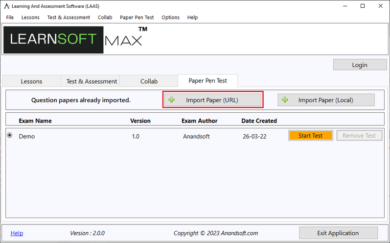 Browse/Add Test Modules(URL) screen 6