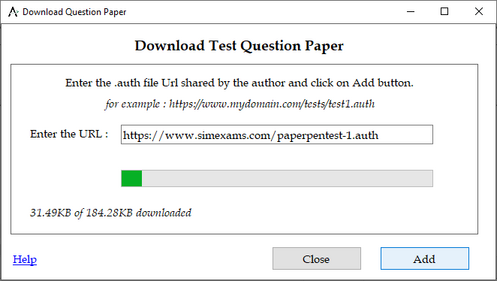 Browse/Add Test Modules(URL) screen 7